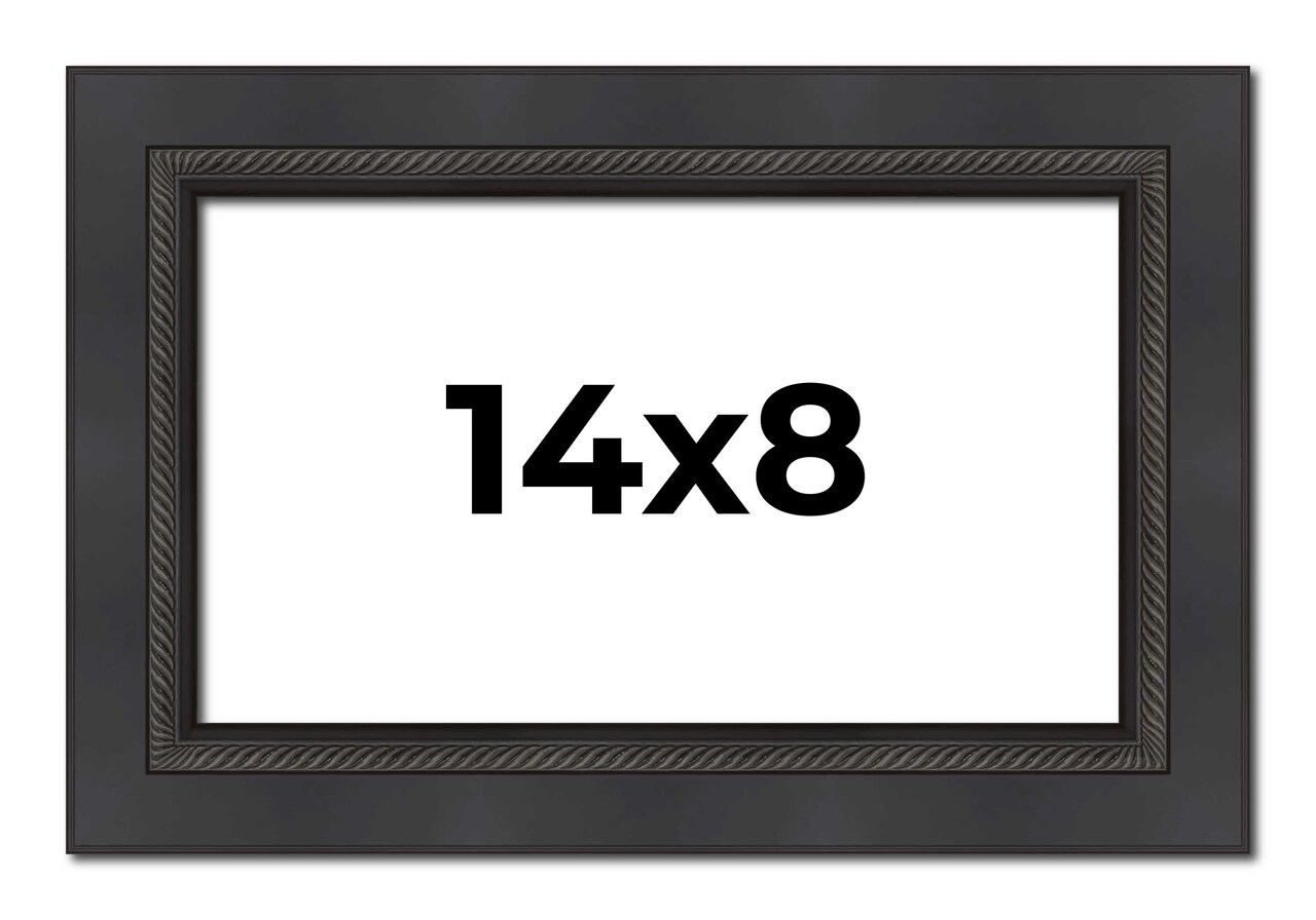 Photo Size Traditional Black Picture Frame - UV Acrylic, Foam Board Backing, Hanging Hardware